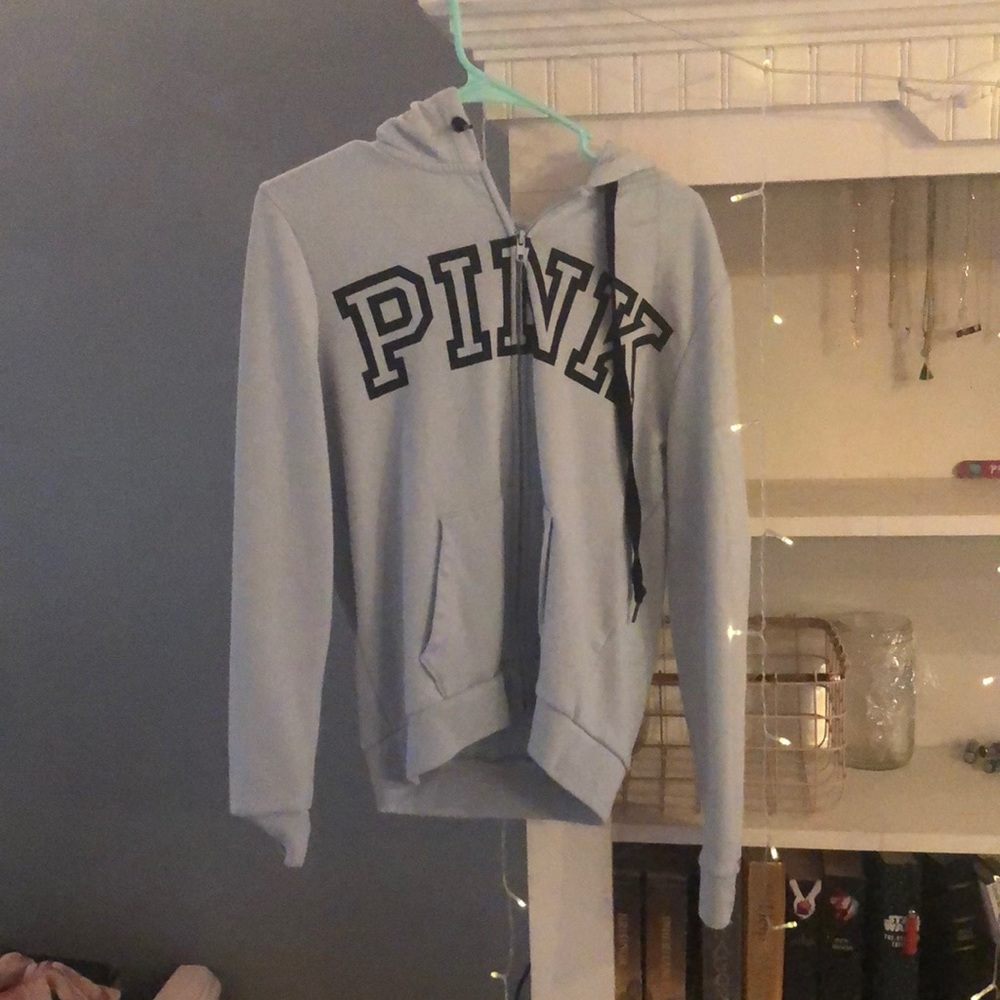 PINK jacket, sky blue